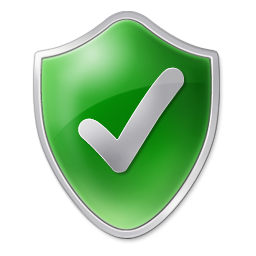 Windows 7's shield icon with a checkmark